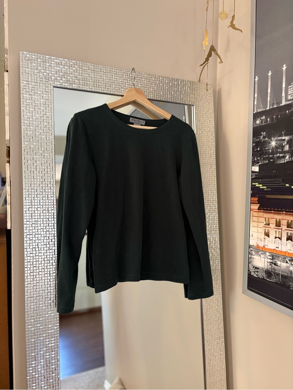 Eddie Bauer Dark Green Crewneck Long Sleeve Top